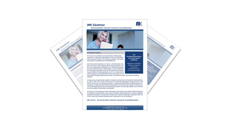 MK-Centrex Produktunterlagen: neue Optik, aktualisierter Inhalt