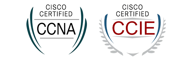 Cisco CCNA und CCIE Abzeichen Cisco CCNA und CCIE Badge